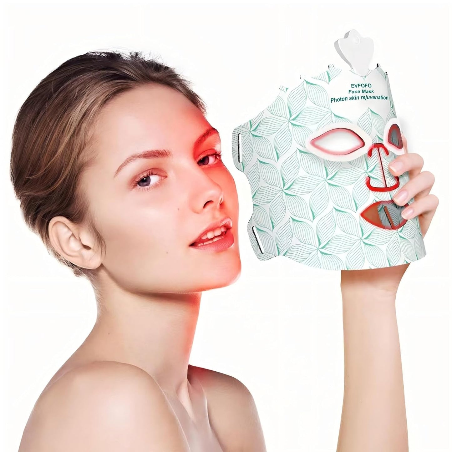 Red Light Therapy Mask for Face, 7 Colors LED Face Mask Light Therapy at Home, Led Face Mask Light Therapy, Green