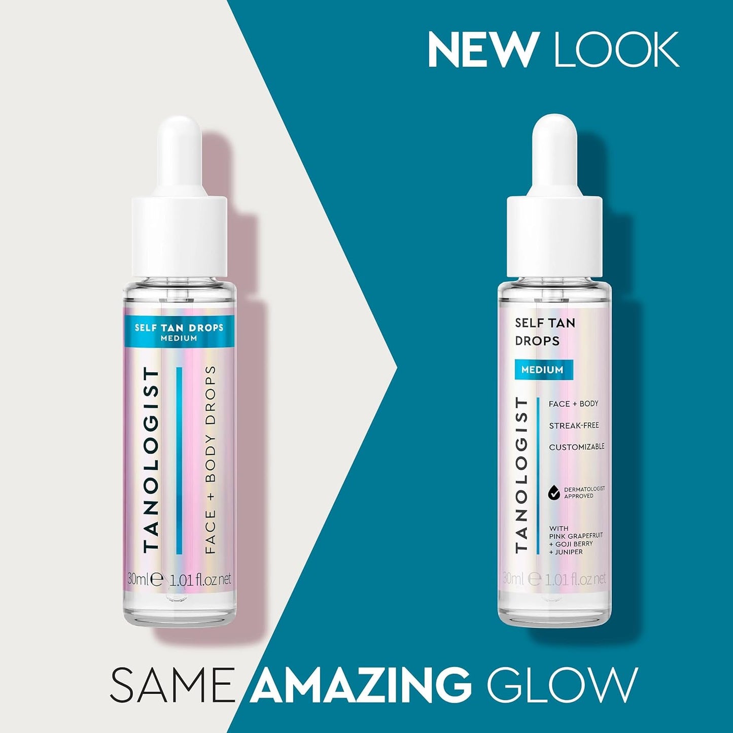 Medium Self Tan Drops, Streak-Free Body & Face Tanning Drops, No Fake Tan Smell, for Moisturizer & Lotion, Bronzing Face Tanner, Skincare Ingredients, Vegan, 1.01 Fl. Oz/30 Ml Bottle