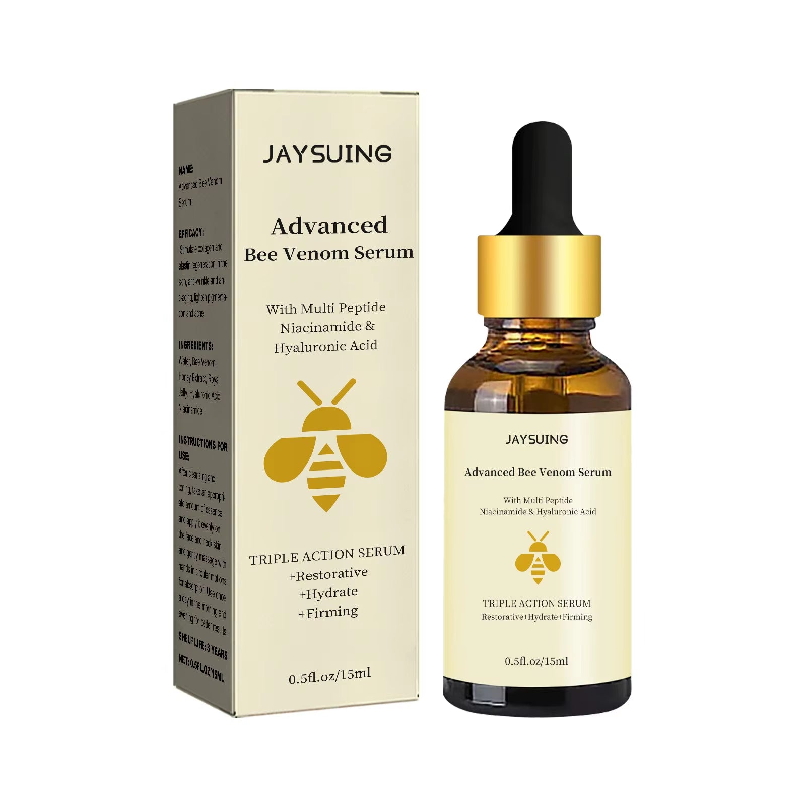 Bee Venom anti Wrinkle Essence Anti-Aging Polypeptide Hyaluronic Acid Essence Can Repair Moisturize and Tighten Facial Skin