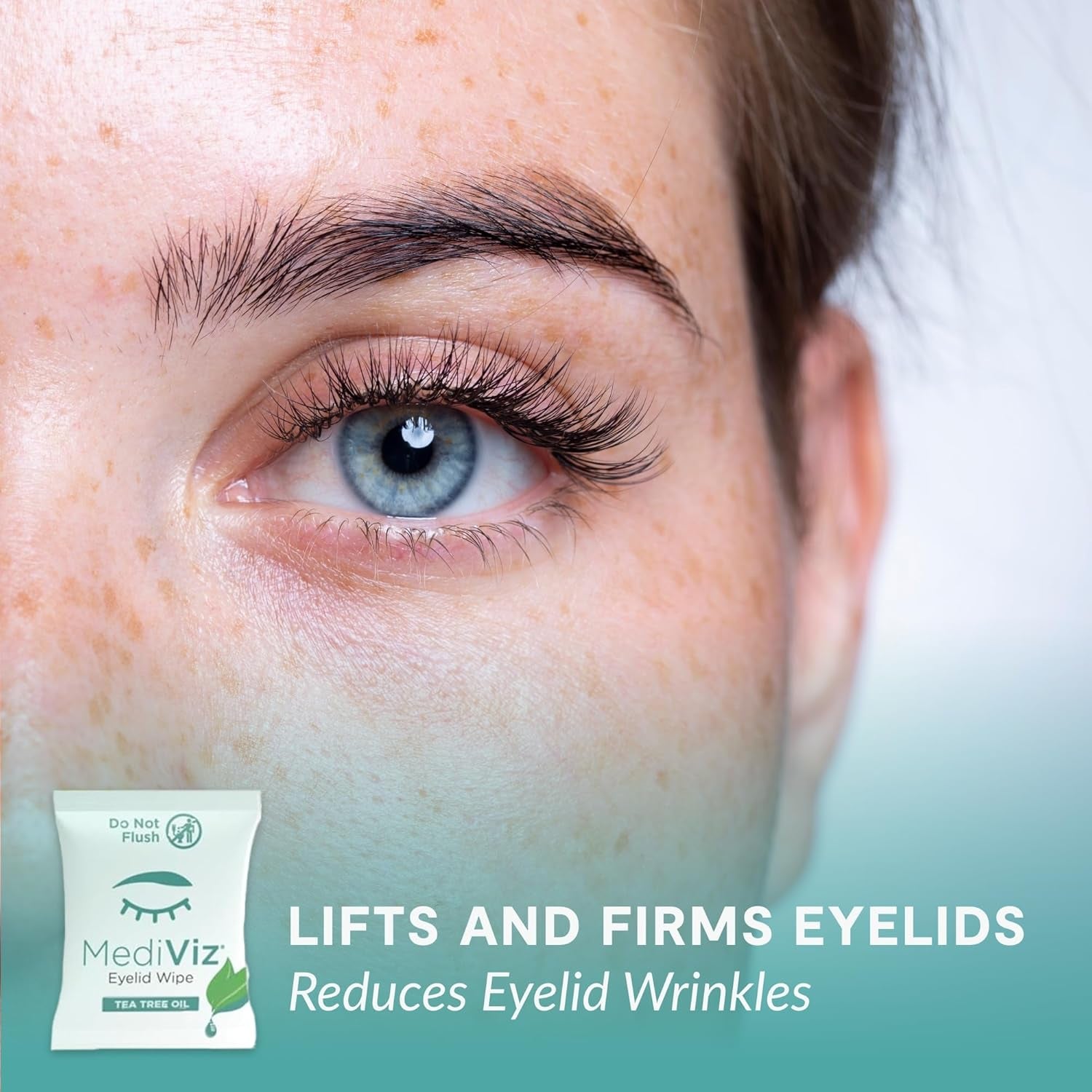 Tea Tree Eyelid Cleanser Wipes - 30 Single-Use Towelettes - Eyelash and Eyelid Wipes for Soothing Dry Eye Irritation, Demodex Removal and More