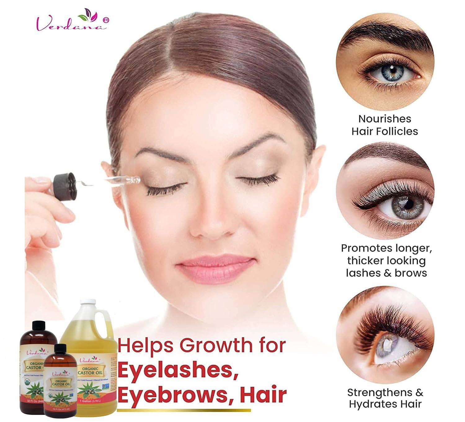 Organic Castor Oil – 16 Fl Oz Size – Cold Pressed, Unrefined, Hexane-Free – USDA Organic – Natural Moisturizer for Hair Growth, Eyelashes, Skin, Scalp & Castor Oil Packs