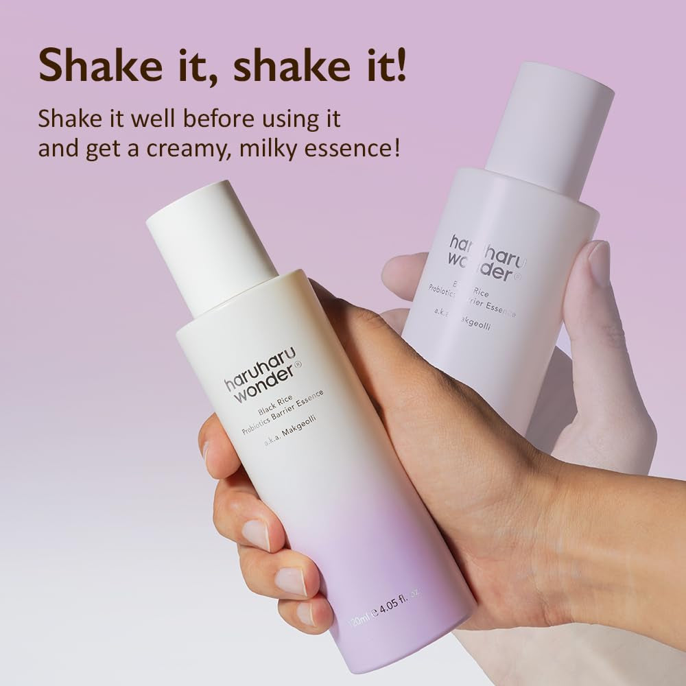 Wonder Black Rice Probiotics Barrier Essence 4.05 Fl. Oz., Essence Toner to Strengthen Skin Barrier with Ceramides, Fermented Ingredients, Soothing, Moisturizing, Plumping, White