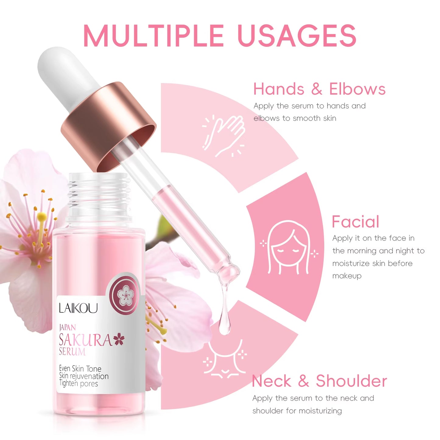 Cherry Blossom Cream Facial Essence with Cherry Blossom Extract Sakura Facial Essence for Facial Firming Moisturizer Hydrating