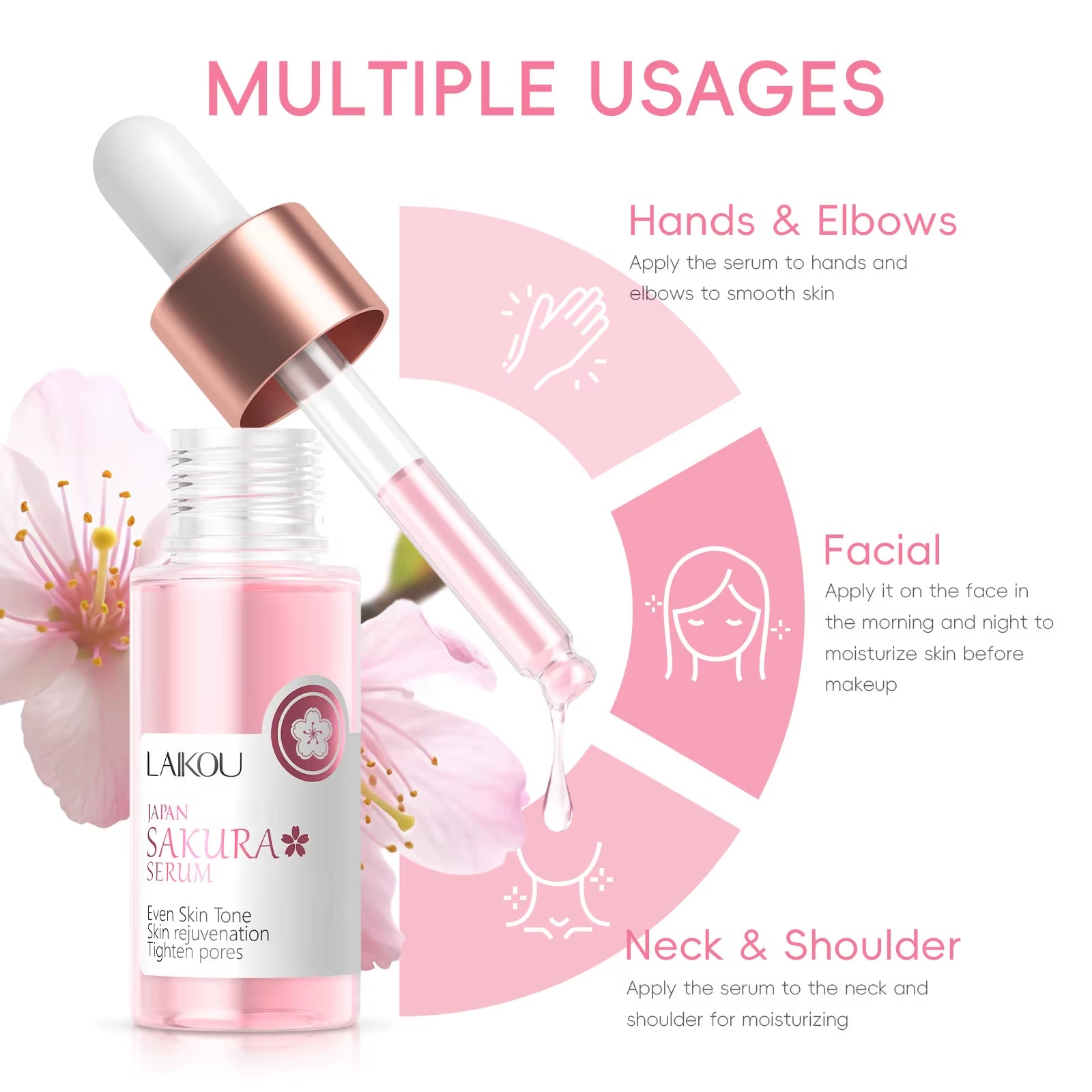 Cherry Blossom Cream Facial Essence with Cherry Blossom Extract Sakura Facial Essence for Facial Firming Moisturizer Hydrating
