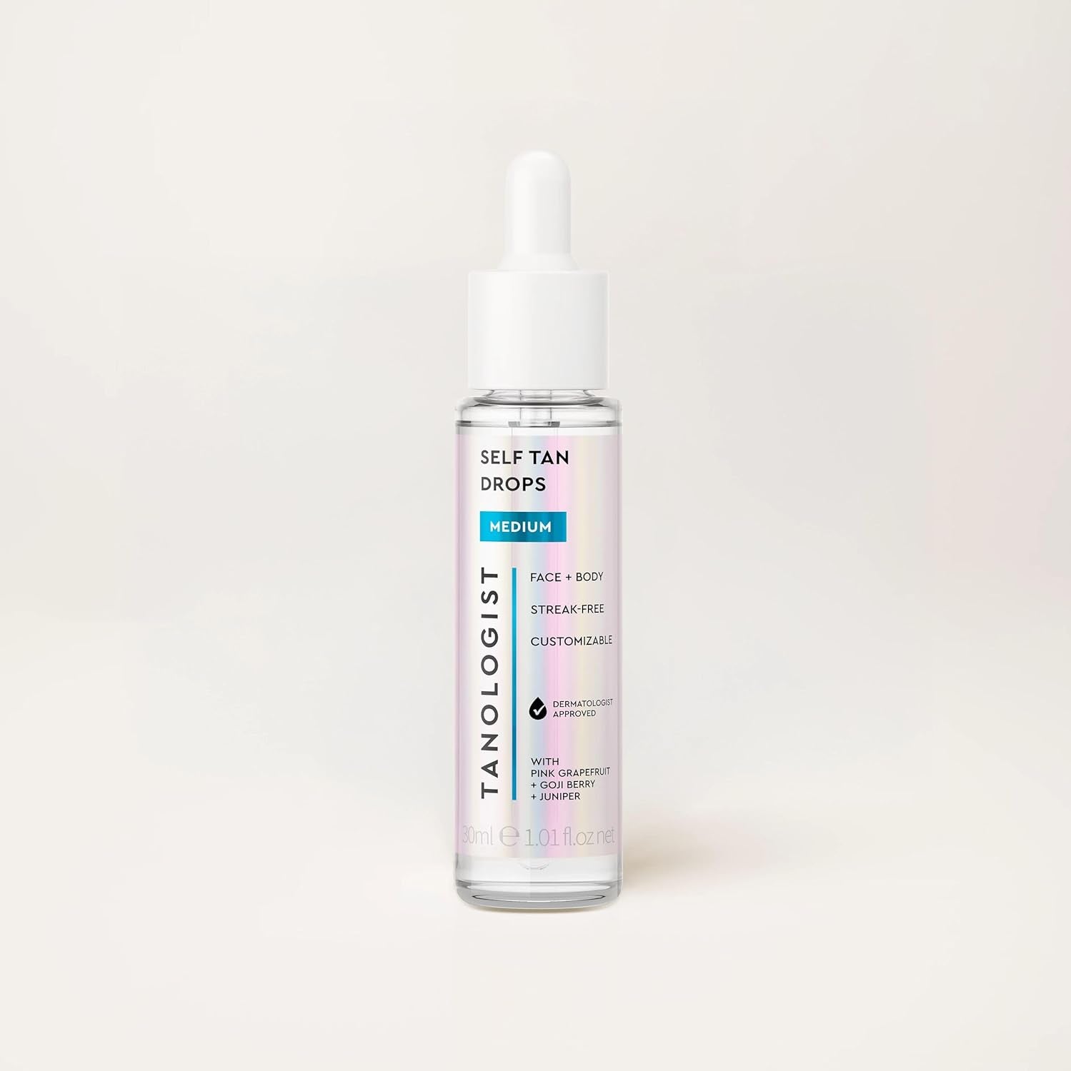 Medium Self Tan Drops, Streak-Free Body & Face Tanning Drops, No Fake Tan Smell, for Moisturizer & Lotion, Bronzing Face Tanner, Skincare Ingredients, Vegan, 1.01 Fl. Oz/30 Ml Bottle