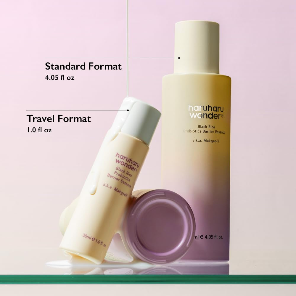 Wonder Black Rice Probiotics Barrier Essence 4.05 Fl. Oz., Essence Toner to Strengthen Skin Barrier with Ceramides, Fermented Ingredients, Soothing, Moisturizing, Plumping, White