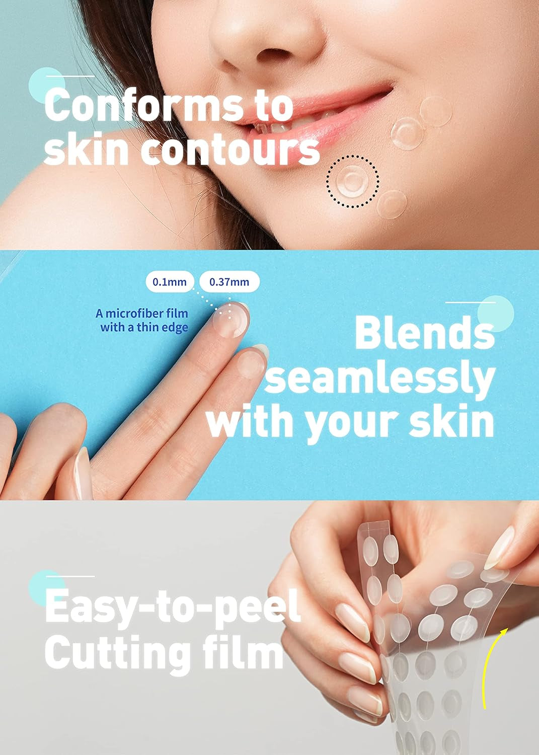 Care plus Spot Patch | Hydrocolloid Acne Korean Spot Patch to Cover Zits, Pimples and Blemishes, for Troubled Skin and Face (Hydrocolloid, 306 Count (Pack of 3))