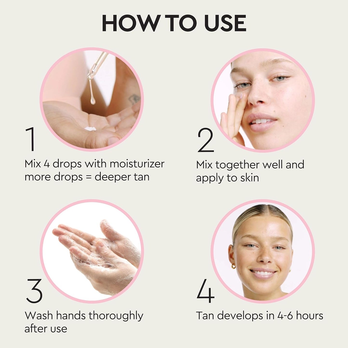 Medium Self Tan Drops, Streak-Free Body & Face Tanning Drops, No Fake Tan Smell, for Moisturizer & Lotion, Bronzing Face Tanner, Skincare Ingredients, Vegan, 1.01 Fl. Oz/30 Ml Bottle