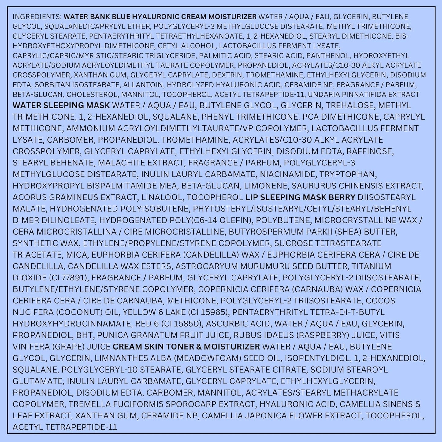 Water Bank Blue Hyaluronic Cream Moisturizer: Hydrating Korean Face Cream with Squalane & Ceramide for Skin Barrier Support, Dermatologist-Tested