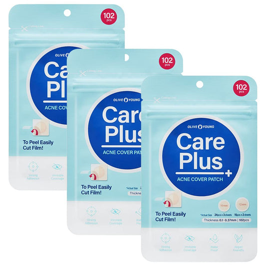 Care plus Spot Patch | Hydrocolloid Acne Korean Spot Patch to Cover Zits, Pimples and Blemishes, for Troubled Skin and Face (Hydrocolloid, 306 Count (Pack of 3))