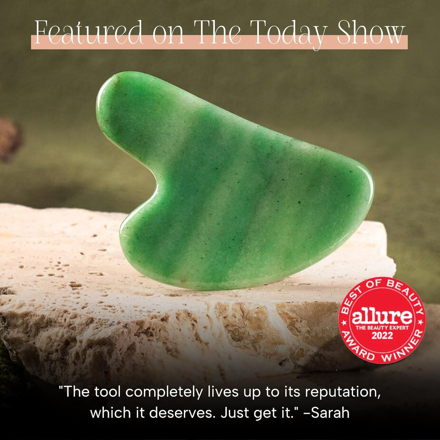 Jade Gua Sha Facial Tool – the Stone of Eternal Youth – 100% Genuine Jade Stone Face Sculpting Tool for Lymphatic Drainage, Puffiness Reduction & Timeless Radiance